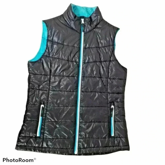Gander Mountain Guide Series Women Nylon puffer Vest black blue Medium packable - Picture 1 of 8